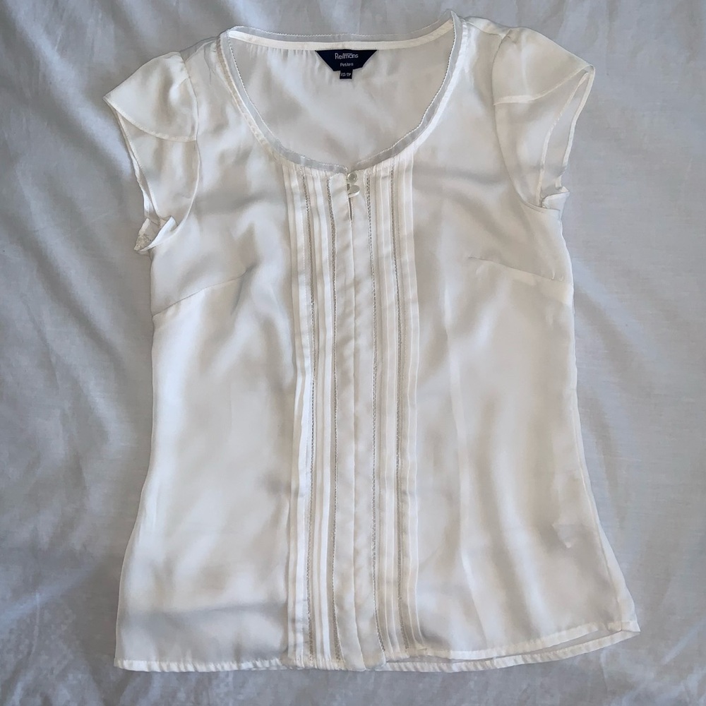 Reitmans Cream Ruffle Sleeve Blouse